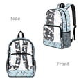 thumbnail image 2 of COEQINE Clear Backpack Heavy Duty for School Transparent PVC & Polyester Backpack 17 Inch Large Daypack Schoolbag Work Bag with Multiple Pockets for Women Kids, Cute Shark Blue, 2 of 7