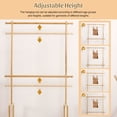 thumbnail image 4 of Enogets Bamboo Closet Organizer, Freestanding Clothing Rack with Adjustable Hanging Rods & 2 Storage Baskets for Children's Bedroom, 4 of 9