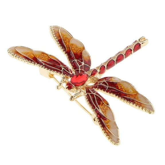 Dragonfly Animal Alloy Pin Brooches Women Wedding Party Jewelry Gifts Red