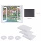 thumbnail image 3 of Ganfancp Insecto Mosca Mosquito Ventana Net Netting Mesh Screen Cinta Liquidación Mosquitera para 6X Ventanas,6X Velcro, 3 of 7