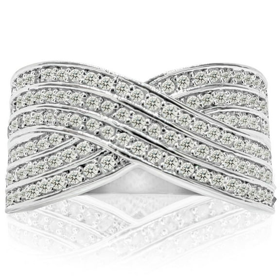 SuperJeweler 1 Carat Rose Cut Diamond Swirl Cocktail Ring For Women
