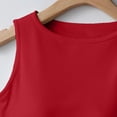thumbnail image 6 of Womens Sleeveless Racerback High Neck Casual Basic Cotton Ribbed Fitted Tank Top with High Round Neck and Slim Fit Red S, 6 of 6