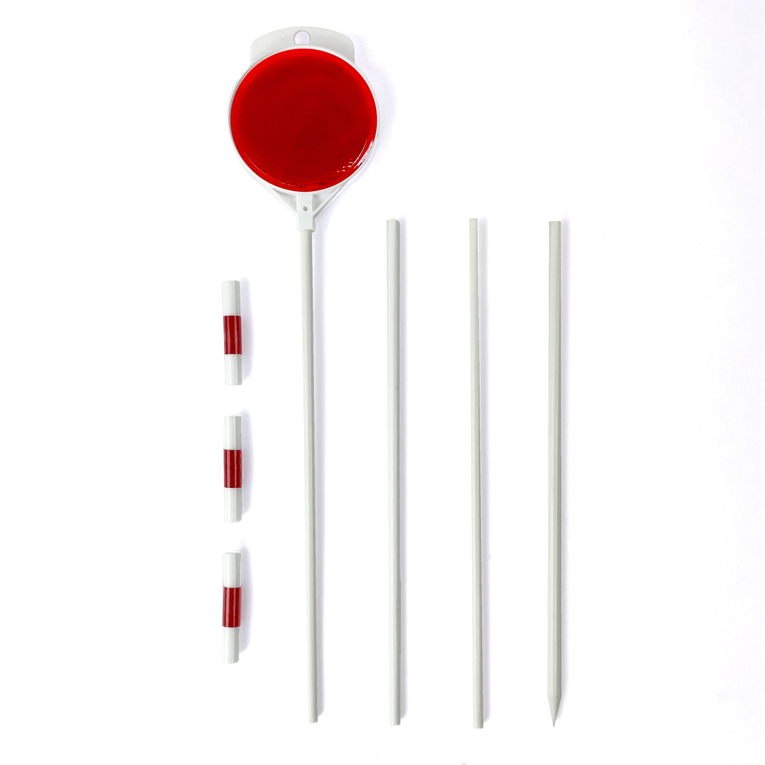 Loud & Clear - Reflective Driveway Markers,  Red, 36-48" Adjustable Height - Fiberglass Double Sided Reflective Post