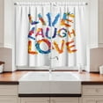 thumbnail image 2 of Ambesonne Live Laugh Love Kitchen Curtains, Joyful Words, 55"x39", Multicolor, 2 of 3