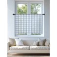 thumbnail image 4 of Sheer Curtains 45 Inch Length, Light Blue Plaid Semi Sheer Curtains Light Filtering Window Treatment, Modern Minimalist Country Privacy Voile Drapes for Living Room Bedroom 52x45 Inch, 4 of 7