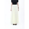 thumbnail image 1 of Ecru Chiffon Pleated Maxi Skirt with Elastic Waist Band, 1 of 3