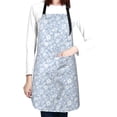 thumbnail image 4 of Bingfone Gray White Floral Apron Gifts For Men, Women Professional Grade Chef Apron for Kitchen,BBQ & Grill, 4 of 8