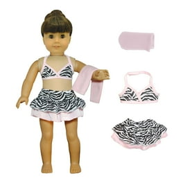 Pink Butterfly Closet Swimsuit Set Bikini Towel Goggles Cap for 18 inch American Girl Other Dolls Walmart