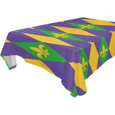 

Hyjoy 60x108 inch Mardi Gras Rectangle Tablecloth Spill-Proof Polyester Table Cloth Table Cover for Kitchen Dining Picnic Holiday Party Decoration