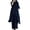 Navy, variant on Stichou Women's 2 Piece Linen Set Solid Color Long Sleeve Irregular Hem Top and Wide Leg Swing Pants Trousers Suits Navy 2XL
