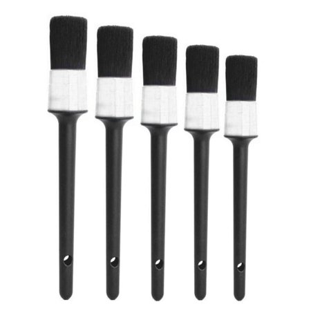 

ruhuadgb 5Pcs/Set Efficient Dense Bristle Car Detailing Brush Plastic Practical Non-scratch Car Cleaning Brush for Vehicle