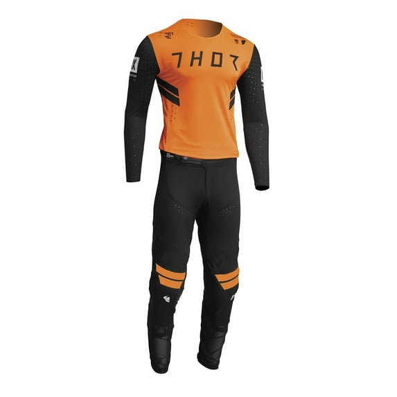 Thor Prime Hero Jersey and Pant Combo Black/Flo Orange (Jersey Large / Pant W34)