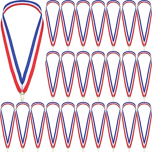 BEMS-25 Medallas rojas, blancas y azules, premios de cinta, cinta para el cuello