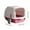 Pink, variant on Fully Enclosed Cat Litter Box with Lid, Large Covered Litter Pan with Door, Odor Control Enclosed Litter Box with Viewing Window, Extra Large Cat Litter Box with Scoop and Mat
