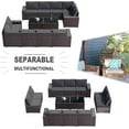 thumbnail image 4 of 2 Sets of 6-Piece PE Rattan Patio Furniture Set, Waterproof Wicker Sectional Sofa with Coffee Table & Cushions, Outdoor Conversation Set for Garden/Poolside,grey, 4 of 8