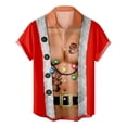 thumbnail image 2 of WXLWZYWL Plus Size Christmas Shirts for Men Short Sleeve Button Down Shirts Hawaiian Relaxed-Fit Santa Claus Reindeer Printing Vacation Tops, 2 of 5