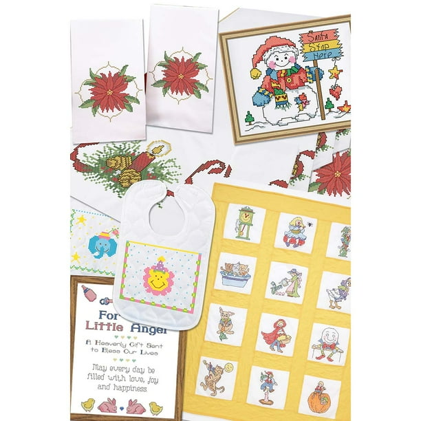 Herrschners® Christmas Stamped Stitchery Value Pack Stamped Cross