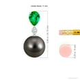 thumbnail image 3 of ANGARA Tahitian Cultured Pearl & Pear Emerald Drop Pendant in Platinum for Women | June Birthstone Jewelry for Her, 3 of 8