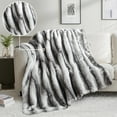 thumbnail image 5 of Cozylore Luxury Faux Fur Throw Blanket for Couch Super Thick Warm Fuzzy Blankets for Bedroom Living Room, 50" x 60", Black, 5 of 7