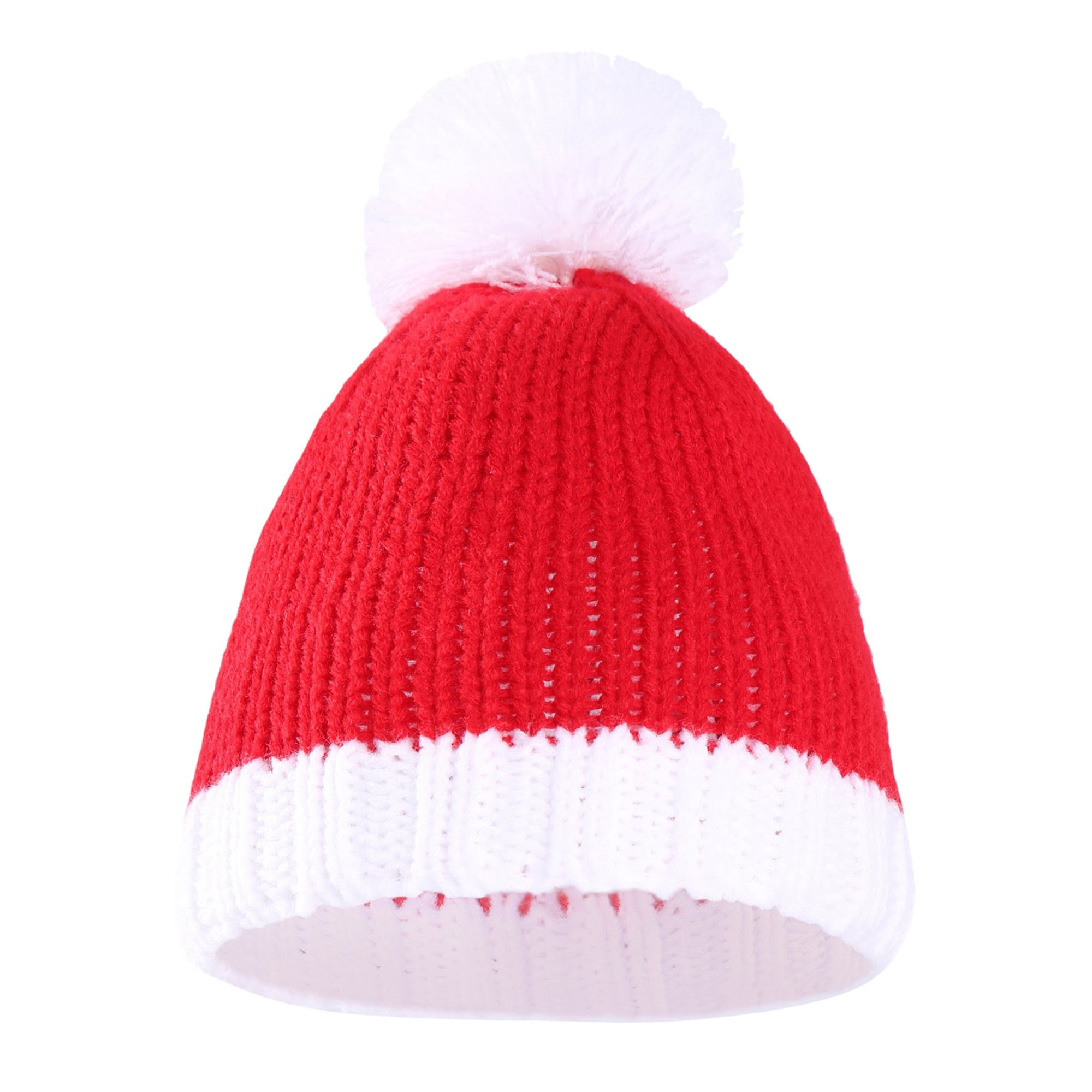 adult-kid-christmas-hat-knitting-patch-color-velvet-big-ball-party