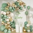 thumbnail image 4 of GoXteam Green White Balloons Latex Gold Balloons Different Sizes Pack of 5 Inch 10 Inch 12 Inch 18 Inch for Balloon Arch as Party Decorations, Birthday Decorations, Wedding Decorations, 4 of 7
