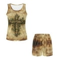 thumbnail image 4 of TSOVTHRID Vintage Cross Vine Print Pajama Set for Women Soft Sleeveless Pajama with Short Pants Tank Top Lounge Set Cute Print Sleepwear, Size S, 4 of 7