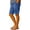 Blue#beach shorts for women, variant on Women Summer Cotton Linen Bermuda Shorts Elastic Waist Wide Leg Shorts Loose Knee Length Shorts Casual Beach Shorts Dark Gray XL