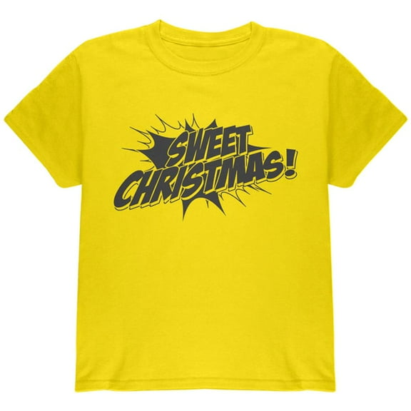 Sweet Christmas Comic Book Word Balloon Youth T Shirt Yellow Youth X-SM