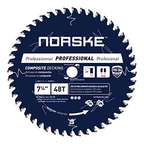 Norske Tools NCSBP226 71/4 inch x 48T Composite Decking (Trex) and