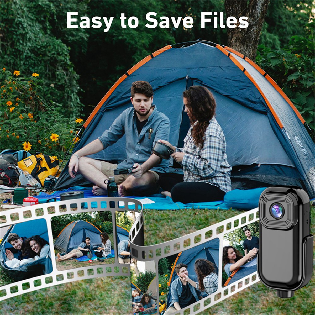 1080P WiFi Pocket Camera Portable Body Cam Sport DV Action Camera with Screen Video Recording Pocket Camera Back Clip