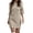 Beige Z, variant on Women's Relaxed Fit 3/4 Sleeve Midi Dress with Side Pockets and Seam Detail - Fall Winter Casual Everyday Wear for Vacation Travel and Office Commute