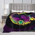 thumbnail image 4 of DouZhe Ultra-Soft Micro Fleece Lightweight Flannel Bed Blanket, Steampunk Alien Cyberpunk Sci-Fi Print Cozy Warm Throw Blankets, 50"x40", 4 of 7