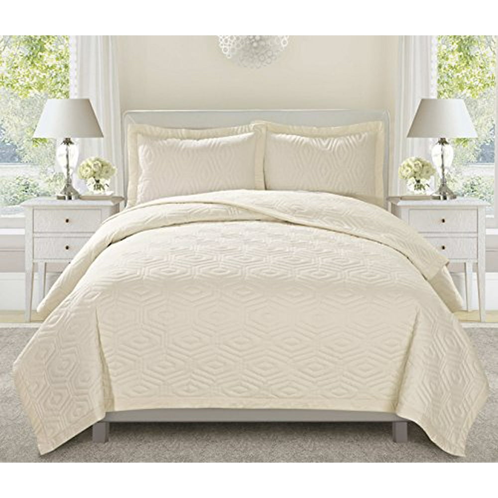 3 Piece Kendal Embroidered Clearance bedding Quilted