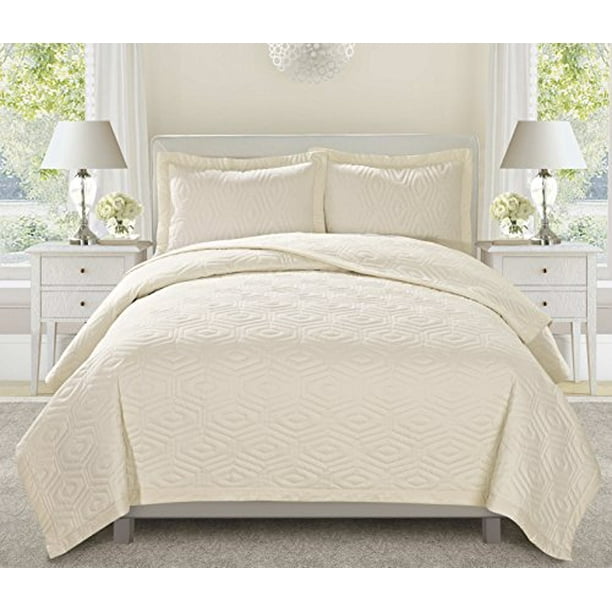 3 Piece Kendal Embroidered Clearance bedding Quilted Bedspreads Set