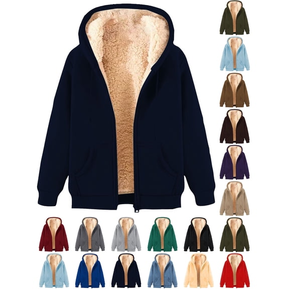 Sawvnm Winter Long Coats for Women Fall Fleece Lined fluffy Pullover Puffer Jacket ropa invierno mujer Winter Essentials for Women