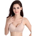 thumbnail image 6 of BIMEI Mastectomy Bra with Molded Foam Cups,T Shirt Bra for Women, Everyday Pocketed Seamless Wire Free Bra, Smoothing for No-Show Lines,Beige,36D, 6 of 7