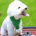 thumbnail image 4 of Bufanda de punto para perros con pompón blanco, bandana cálida, accesorios para mascotas para vacaciones de invierno, bufandas para gatos (verde), 4 of 5