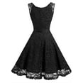 thumbnail image 4 of Market In The Box Women Floral Lace V Neck Sleeveless Bridemaid Party Dress, 4 of 7
