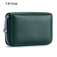 thumbnail image 2 of Men's cowhide organ zipper card bag, anti-theft brush-Dark green, 2 of 5