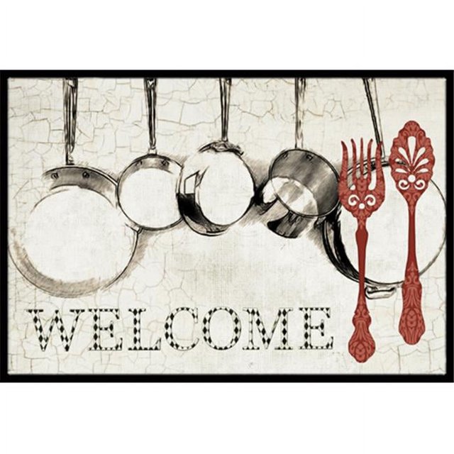 Carolines Treasures SB3087MAT Pots And Pans Welcome Indoor Or Outdoor Mat 18 x 27 In.