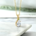 thumbnail image 4 of Gem Stone King 18K Yellow Gold Plated Silver Green Peridot Pendant with Chain Set with Moissanite (3.14 Cttw), 4 of 4