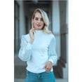 thumbnail image 2 of Women's Confetti Sequin Balloon Long Sleeve Mock Neck Pullover Sweatshirt, White, Large, 2 of 5