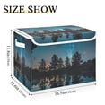thumbnail image 3 of Strarry Sky Lake Storage Basket for Shelves Foldable Container Organizer for Organizing Toys Clothes Books with Handles, 3 of 7