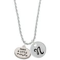 thumbnail image 1 of Delight Jewelry Silvertone Make a Little Mayhem Oval Silvertone Script Initial Disc - N - Charm Necklace, 20"+3", 1 of 4