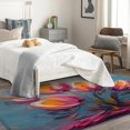 thumbnail image 3 of Graffiti Lily Rug 6x9, Pink Flowers Carpet for Living Room, Floral Area Rug for Bedroom Rug, Non Slip Super Soft Low Pile Machine Washable Stain Resistant Large Area Rug, 3 of 7