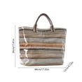 thumbnail image 2 of Tote Bag for Women Waterproof PVC Glossy Tote Bag Vintage Striped Faux-Woven Handbag for Work Travel Beach, 2 of 6