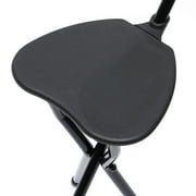 DENEST Portable Travel Hiking Chair Stool Tripod Folding Walking Stick with Seat Cane