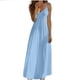 thumbnail image 2 of mfyjkho Vestidos midi para mujer, Vestido de verano para mujer con tirantes ajustables y escote en V en color liso Vestidos de otoño xl, 2 of 7