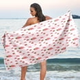 thumbnail image 7 of GZHJMY Red Strawberry Pink STRI Beach Towel Oversized Towel Blanket, Thin Lightweight Microfiber Sand Free Quick Dry Towel, 30”X60” Multipurpose Pool Bath Yoga Swim Shower Towel, 7 of 7