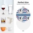 thumbnail image 6 of Naloa Bulldog Friend Leather Coasters for Drinks, Durable Drink Coasters 4 Set for Tabletop Protection, Luxurious Home Décor and Housewarming Gift ( {designName})Round Shape, 6 of 6